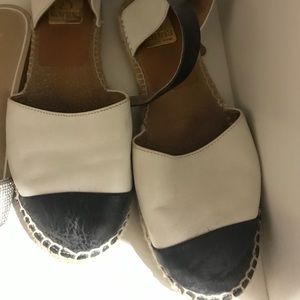 White and black espadrilles